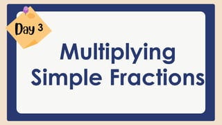 Multiplying
Simple Fractions
3
 