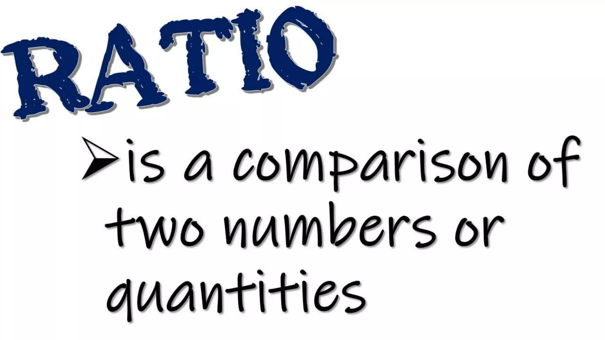 is a comparison of
two numbers or
quantities
 
