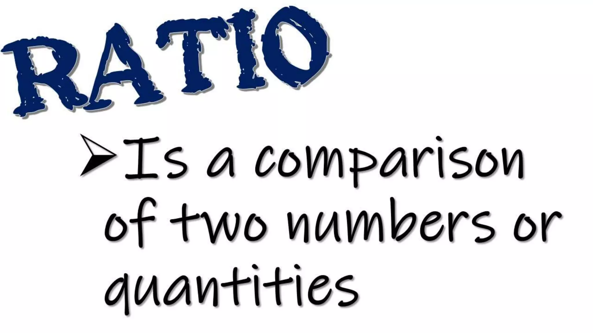 Is a comparison
of two numbers or
quantities
 