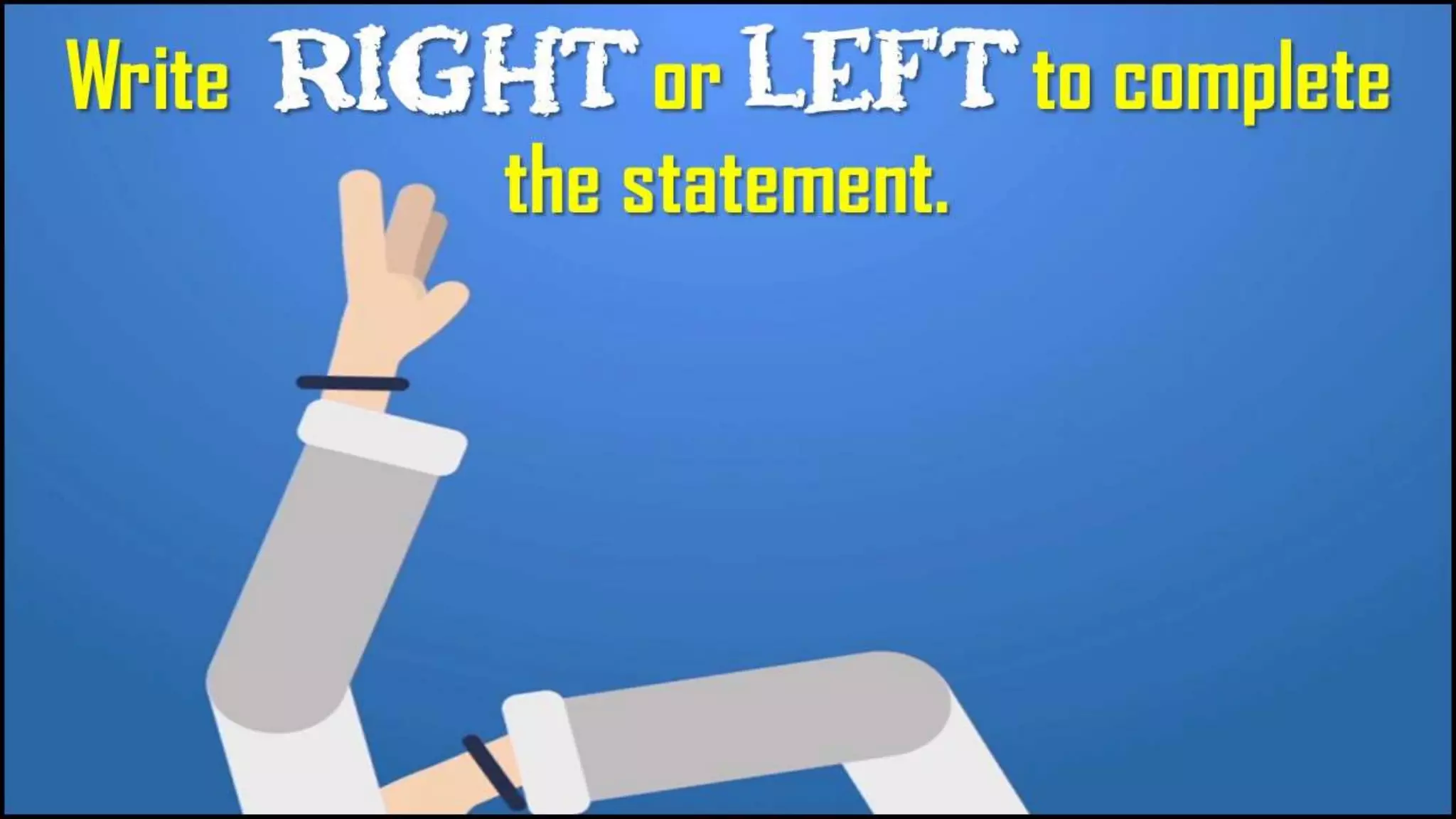 Write Right or LEFT to
complete the statement.
 