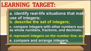 Math 6 - Understanding Integers | PPTX