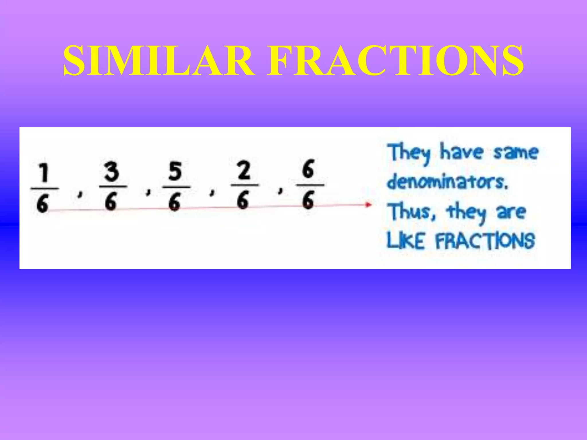 SIMILAR FRACTIONS
 