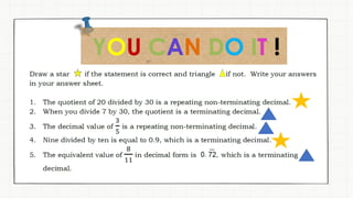 Terminating and non-terminating decimals | PPTX