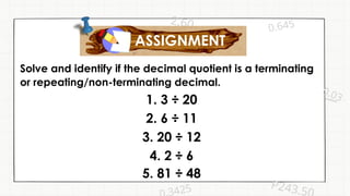 Terminating and non-terminating decimals | PPTX