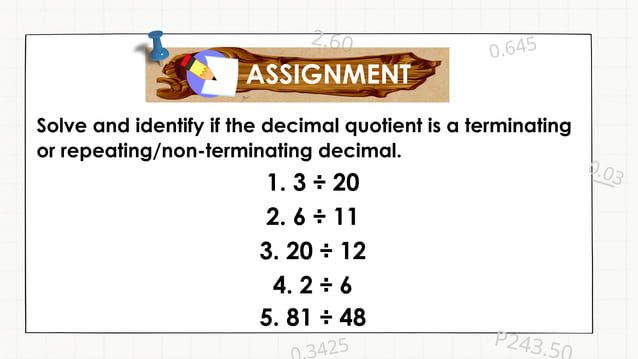 Terminating and non-terminating decimals | PPTX
