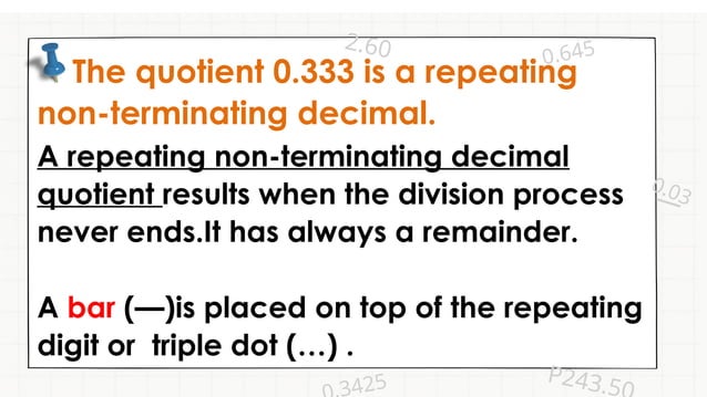 Terminating and non-terminating decimals | PPTX