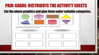 PAIR-SHARE: DISTRIBUTE THE ACTIVITY SHEETS
Cut the above graphics and glue them under suitable categories.
 
