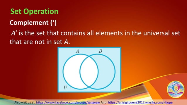 Math 7 | Lesson 2 Set Operations and the Venn Diagram | PPTX | Science