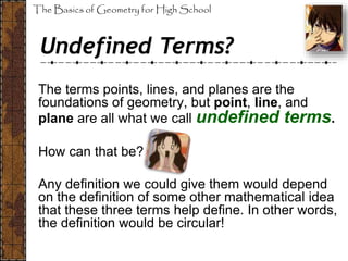 Undefined Term Definition Math Math 7 geometry 01 undefined terms rev 2 | PPTX