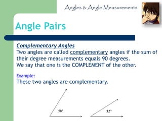 Math 7 geometry 03 angles and angle measurements | PPTX