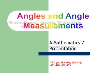 Math 7 geometry 03 angles and angle measurements | PPTX
