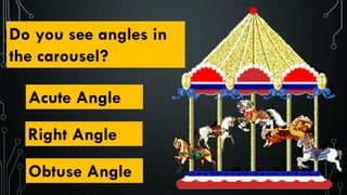 Do you see angles in
the carousel?
Acute Angle
Right Angle
Obtuse Angle
 