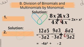 MATH 8 Q1 LESSON 3-Multiply and divide simple monomials, leading to the ...
