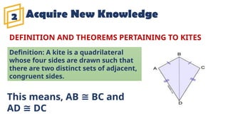 Kite In Math Definition THEOREMS ON TRAPEZOID AND KITE - MATHEMATICS 9 | PPTX