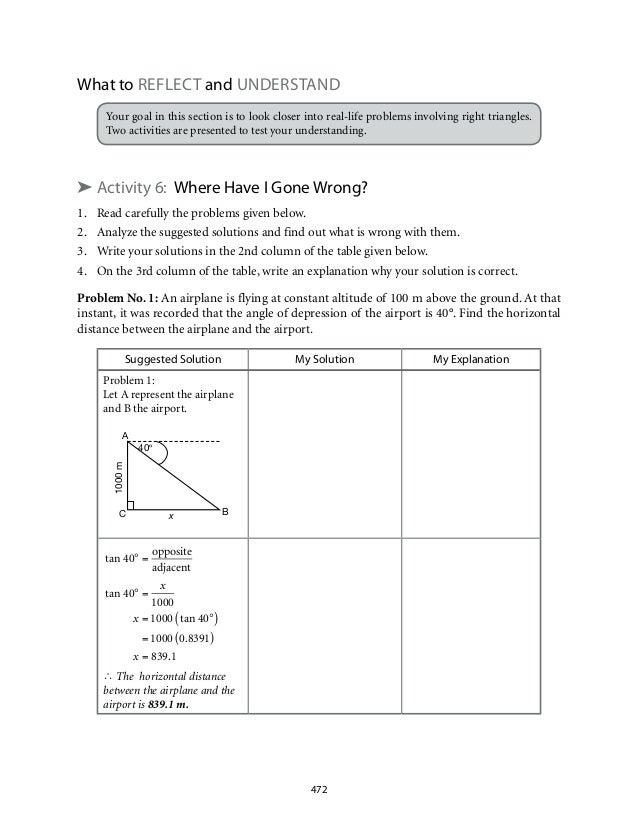 37 Angles Of Depression And Elevation Worksheet Answers - combining