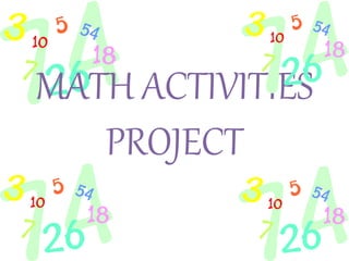 MATH ACTIVITIES
PROJECT
 