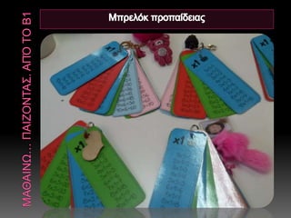 ΔΡΑΣΕΙΣ ΠΑΙΓΝΙΩΔΟΥΣ ΜΑΘΗΣΗΣ ΑΠΟ ΤΟ Β1