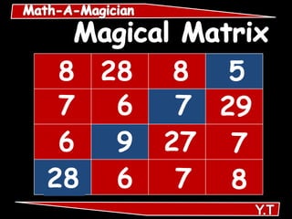 8 28    8 5
 7  6    7 29
 6  9   27 7
28 6     7 8
 