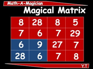 8 28    8 5
 7  6    7 29
 6  9   27 7
28 6     7 8
 