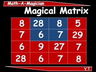 8 28    8 5
 7  6    7 29
 6  9   27 7
28 6     7 8
 