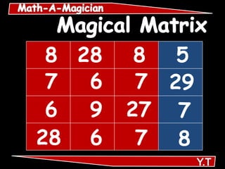 8 28    8 5
 7  6    7 29
 6  9   27 7
28 6     7 8
 