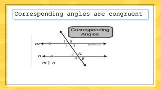 Parallel lines cut by a transversal | PPTX