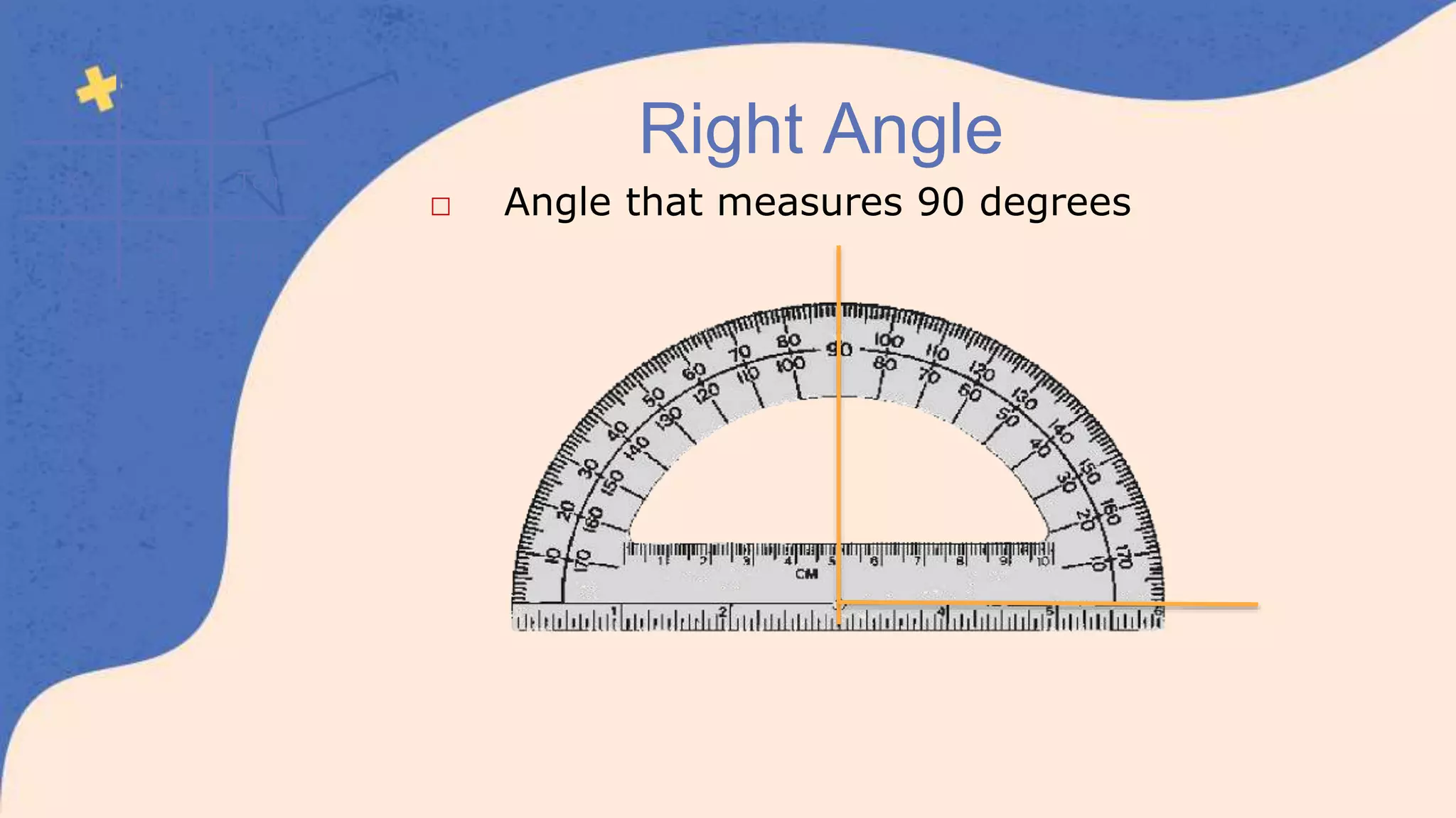 V 5 Five
X 10 Ten
L 50 Fifty
Right Angle
□ Angle that measures 90 degrees
 