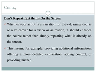 Script writing for e-content | PPTX