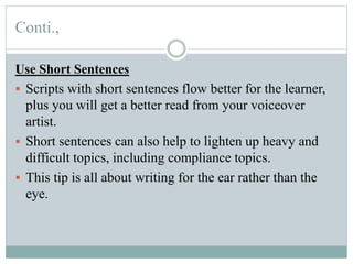 Script writing for e-content | PPTX