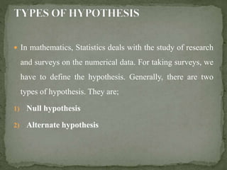 Hypotesis In Math HYPOTHESIS | PPTX