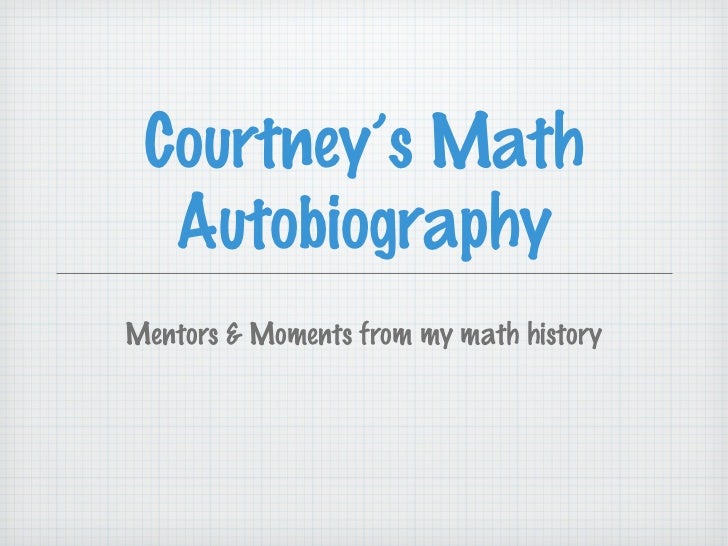 High school math autobiography image