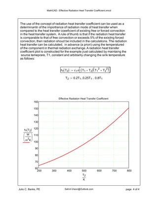 Math cad effective radiation heat transfer coefficient.xmcd