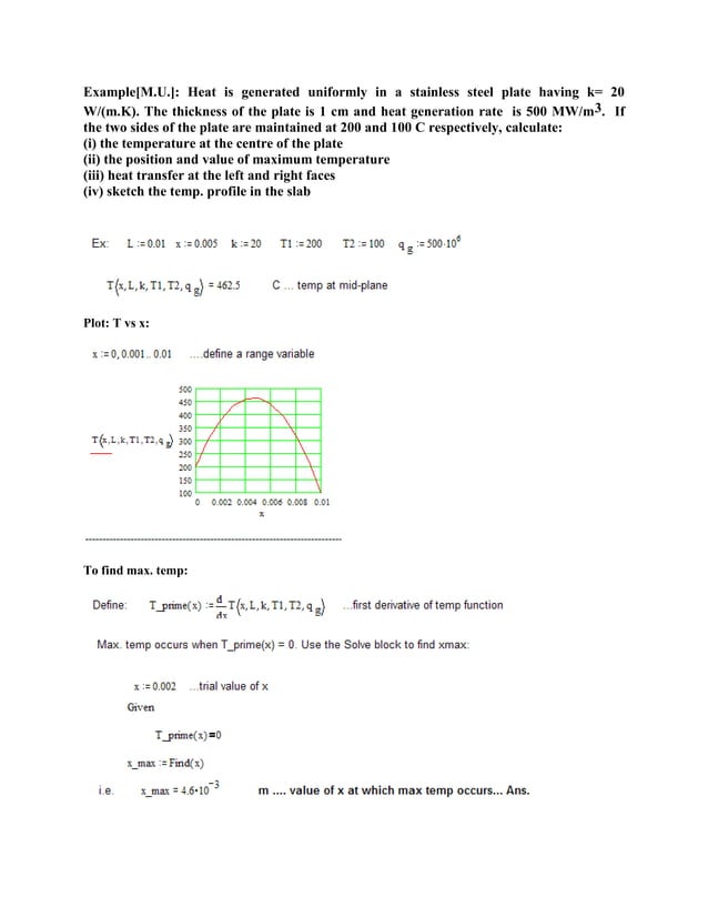 Mathcad Functions for Conduction heat transfer calculations