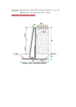 Verificación9 Verificación9 "NO CUMPLE, verifique las dimensiones"← Vu ϕVc>if
Verificación9 "OK, prosiga con el cálculo"← otherwise
:=
Verificación9 "OK, prosiga con el cálculo"=
 