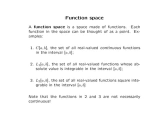 Function Spaces Math math camp | PDF