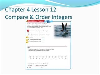 Chapter 4 Lesson 12
Compare & Order Integers
 