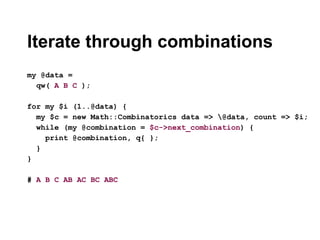 Testing with Math::Combinatorics | PPT