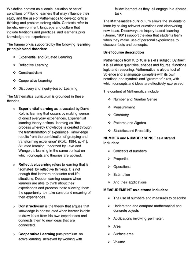 Math curriculum guide