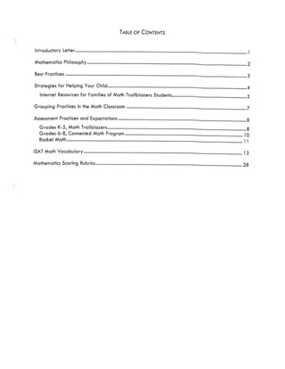 Math Curriculum Parent Guide