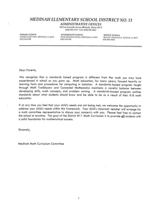 Math Curriculum Parent Guide