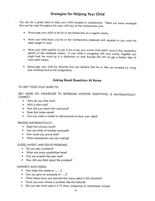 Math Curriculum Parent Guide