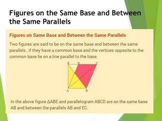 Figures on the Same Base and Between
the Same Parallels
 
