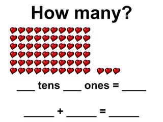 How many? ___ tens ___ ones = ____ _____ + _____ = _____ 