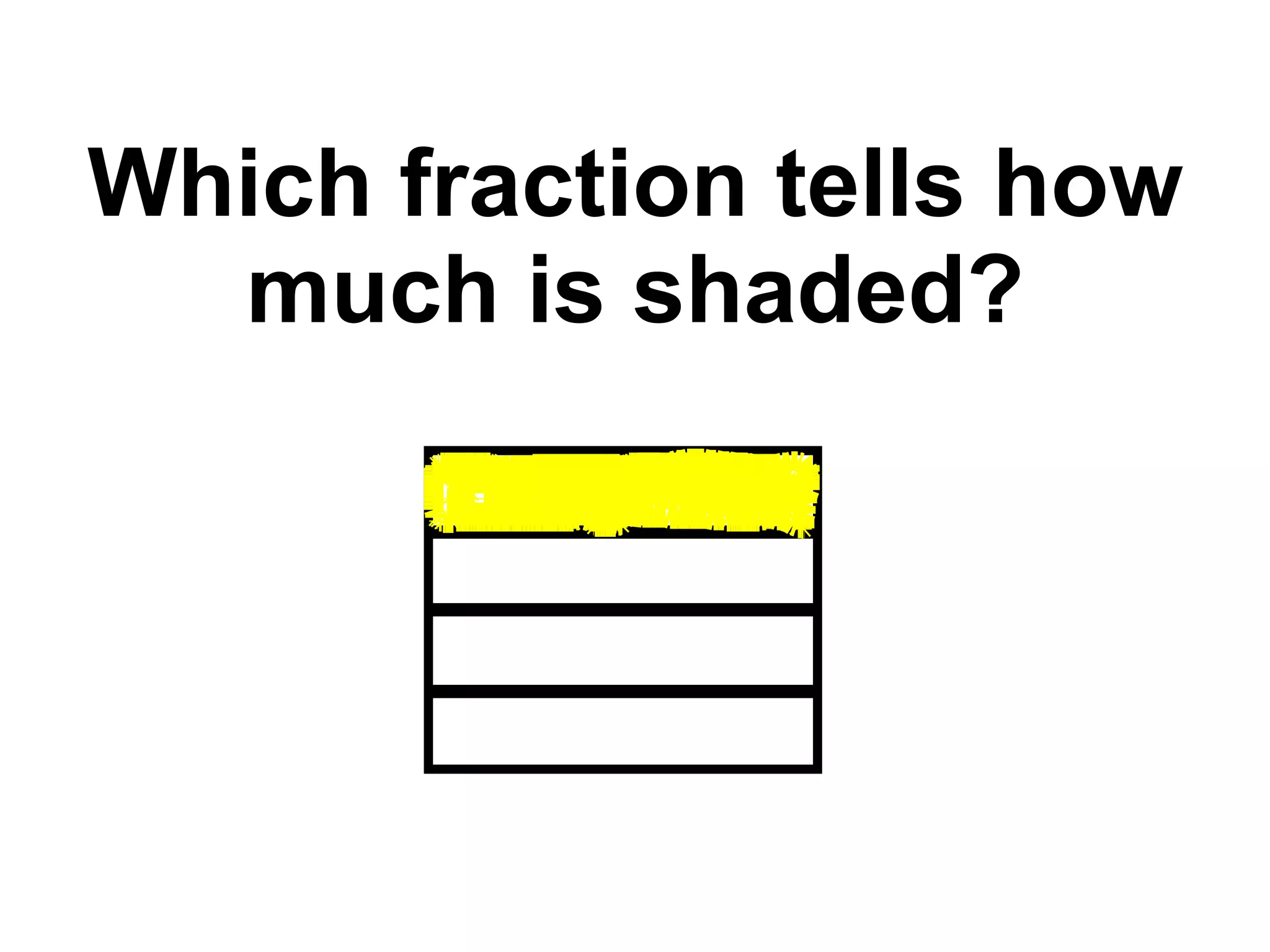 Which fraction tells how much is shaded? 