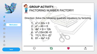 Solving Quadratic Equations | PPTX