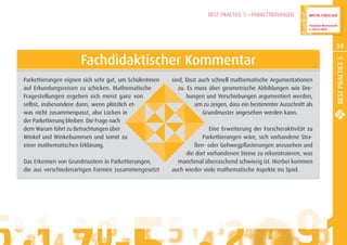 RUBRIK
40
BEST PRACTICE 6 – ECKIGE SEIFENBLASEN?
BESTPRACTICE6
Schule / Schulform Unterschiedliche Grundschulen in Heidelb...