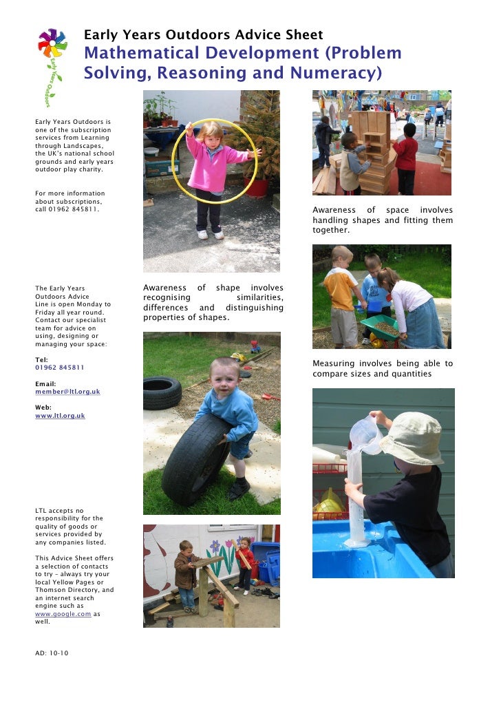 Mathematical Development Early Years Outdoors Learning