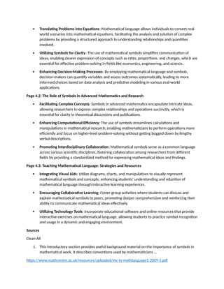 Mathematics in the modern world:Mathematical language and symbols | DOCX