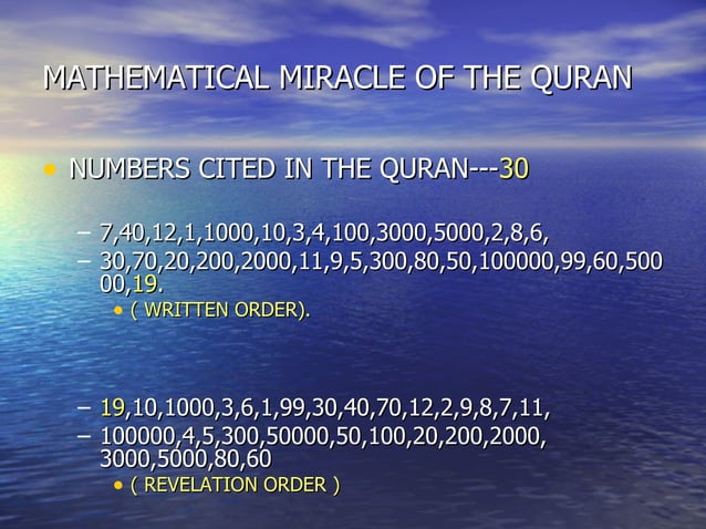 Mathematical Miracle Quran Ppt Islam Religion Spirituality