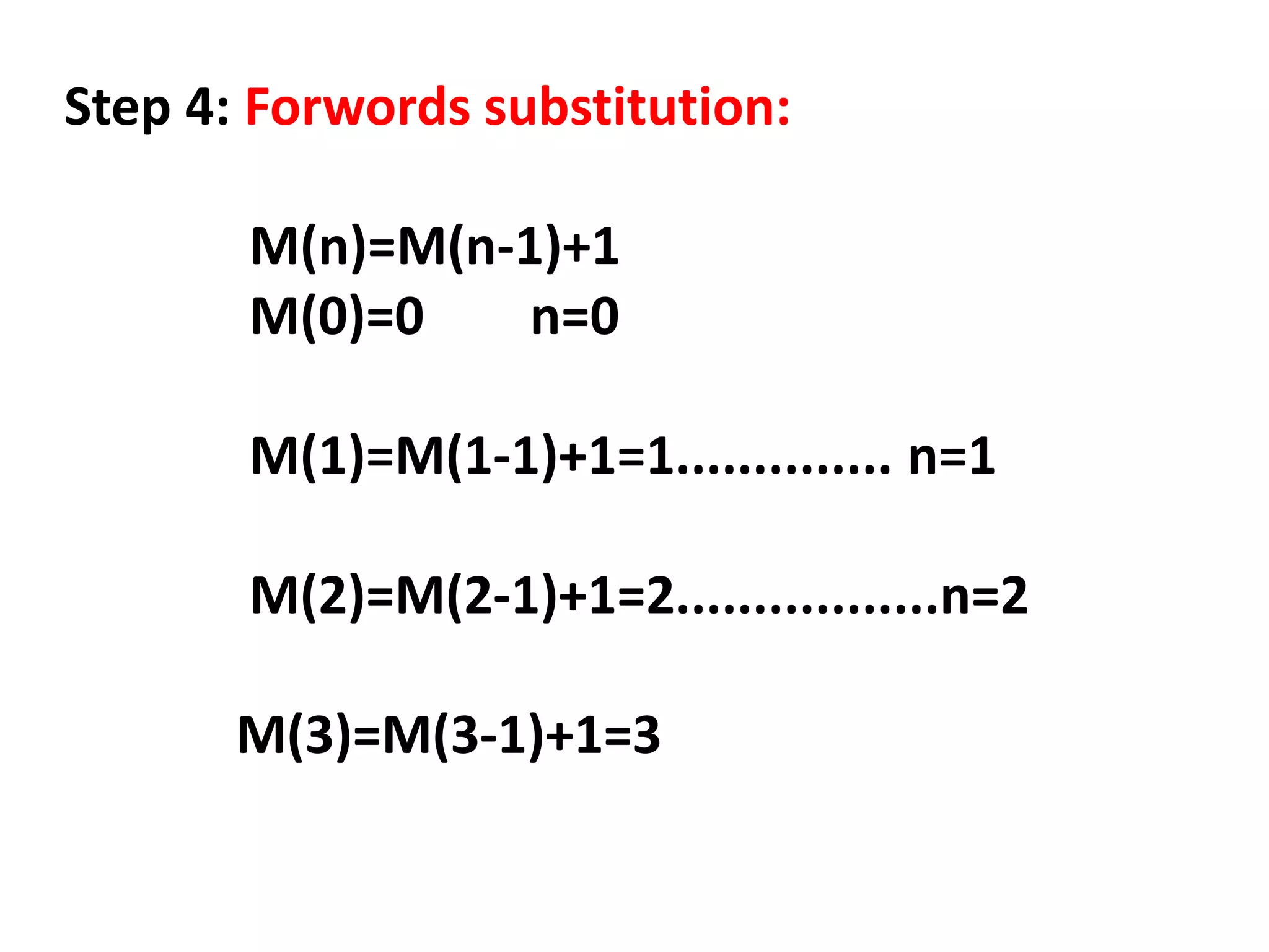Mathematical Analysis of Recursive Algorithm. | PPT